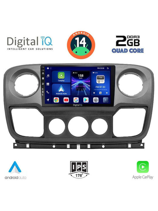 Digital IQ Ηχοσύστημα Αυτοκινήτου για Opel Movano Renault Master Nissan NV400 2010-2020 (Bluetooth/USB/WiFi/GPS/Apple-Carplay/Android-Auto) με Οθόνη Αφής 10"