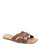 Flache Sandalen für Damen in Braun Farbe