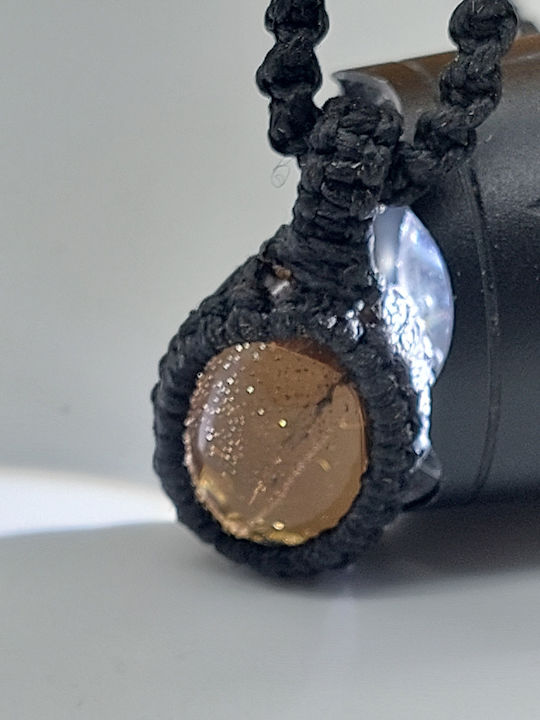 Macrame Necklace with Smoky Quartz Gemstone