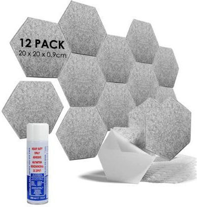 Audiodesigner Pet Hexagon Audio-Behandlungsmaterial Panel (1 Stück) in Gray Farbe