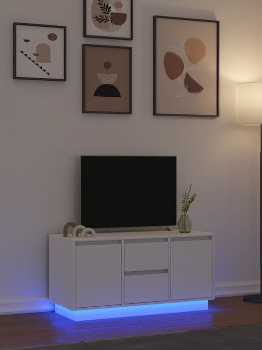 Έπιπλο Τηλεόρασης με Φωτισμό LED Λευκό Μ100xΠ41xΥ50cm