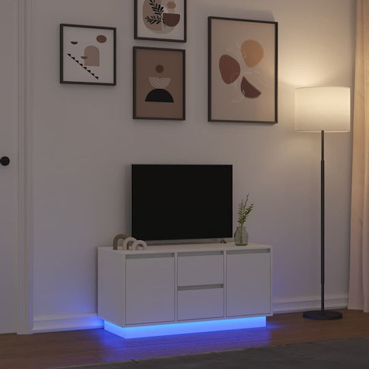 Телевизионни Мебели с LED Осветление Бели Д100xДълб41xВис50см