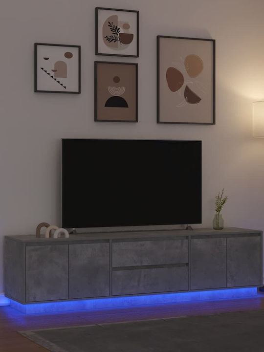 Έπιπλο Τηλεόρασης με Φωτισμό LED Γκρι Μ193.5xΠ41xΥ50cm