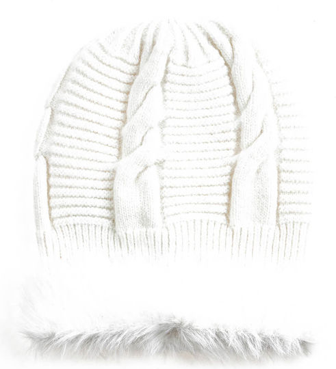 Beanie Beanie Knitted in Ecru color
