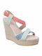 Women's Leather Platform Espadrilles Orange