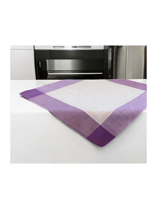 Linea Home Tablecloth Linen Fleur Lila 140x140cm