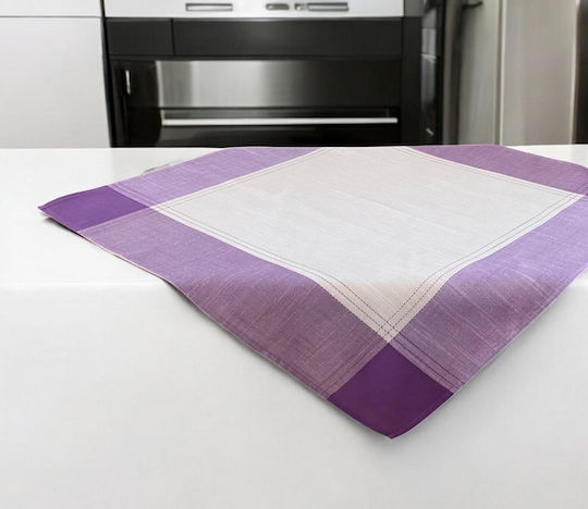Linea Home Tischtuch Leinen Fleur Lila 140x140cm