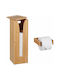 Relaxdays An der Wand montiert Badezimmer-Accessoire-Set Bamboo Beige