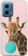 Гъвкав прозрачен силиконов калъф Bubblegum Giraffe за Motorola Moto G34 5G