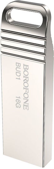 Borofone Bud1 Nimble Pendrive 16GB USB 2.0 Stick Silver