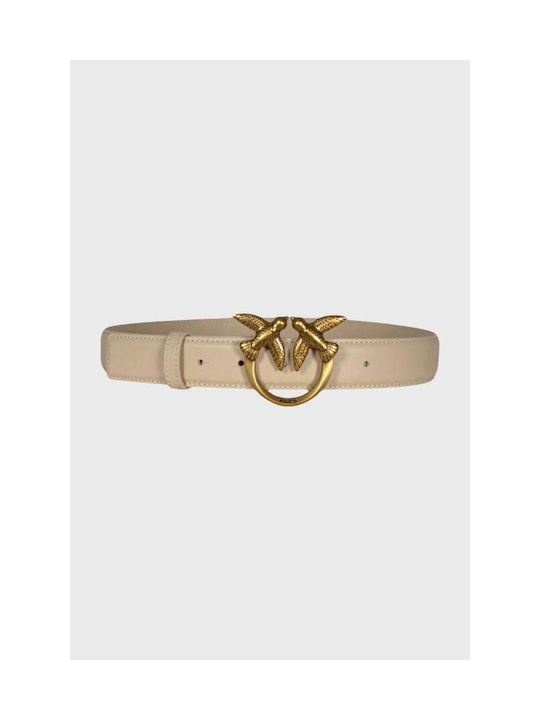 Pinko Leather Women's Belt Beige