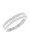 Polytimo Ring with Zircon made of White gold 14K