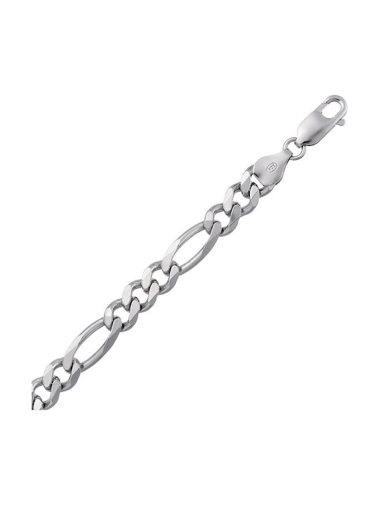 VTJ Ασημένια Αλυσίδα Λαιμού Φαρδιά Πάχους 6.72mm και Μήκους 65cm