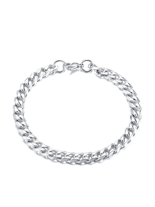 Ανδρικό Βραχιόλι Καδένα Ανοξείδωτο Ατσάλι Πάχος 4 Χιλιοστά Μήκος 20+3 Εκατοστά Tribute 0230449501