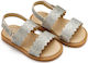 Babywalker Silver Baptism Leather Sandals