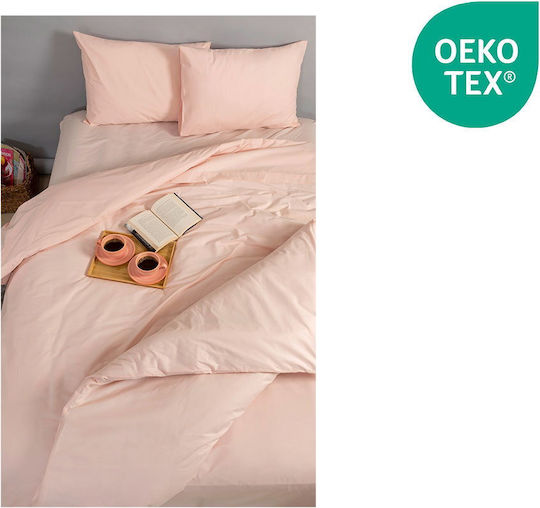 Easy Home Σετ Σεντόνια Μονά 160x260εκ. Ροζ (3τμχ)