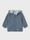 Kids' Casual Jacket Short Windproof Double Sided with Hood Blue