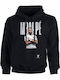 Fleece Kinder-Sweatshirt mit Kapuze und Taschen Black