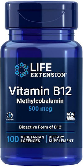 Life Extension Methylcobalamin Βιταμίνη για την Υγεία του Νευρικού Συστήματος Φράουλα 100 παστίλιες