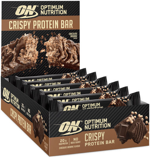 Optimum Nutrition Crispy Bars with 20gr Protein & Flavor Chocolate Brownie Flavor 10x65gr