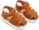 Babywalker Βαπτιστικά Δερμάτινα Πέδιλα Terracotta