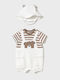 Mayoral Set Body pentru Bebeluși Mâneca scurta cu Accesoriu Beige 2buc
