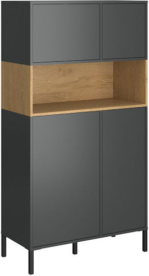 Sideboard Beril Wooden Gray 90x42x170cm