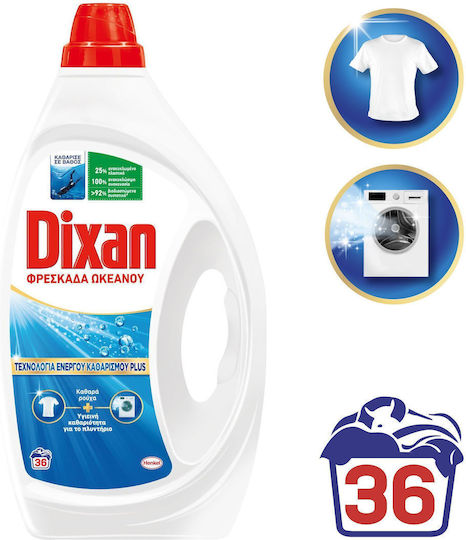 Dixan Frische Ozean Flüssig Waschmittel 1.62lt (36 Messbecher)