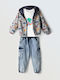 Kinder-Set mit Hose & Jacke Winter 3Stück Maroon, Blue