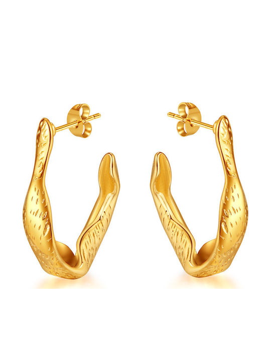 Women's Hoop Earrings Stainless Steel Gold Plated Silverline 0130552501