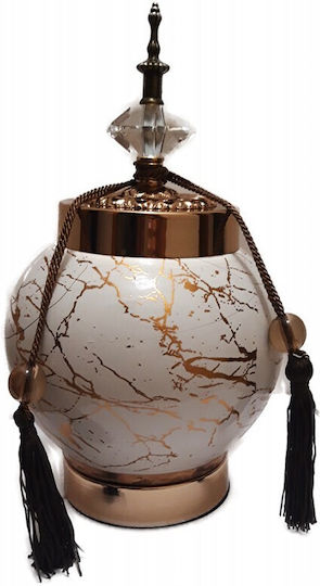Inart Decorative Vase Ceramic White Diameter 18xHeight 30cm
