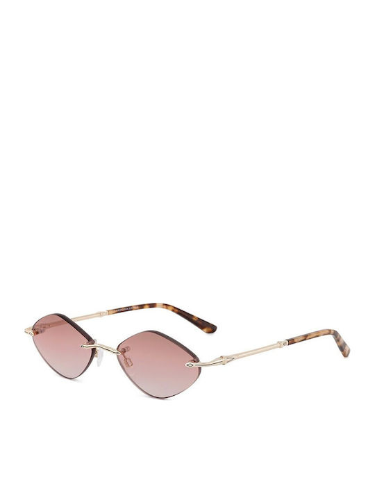 Carolina Lemke Unisex Sunglasses with Gold Metal Frame and  display picture 1