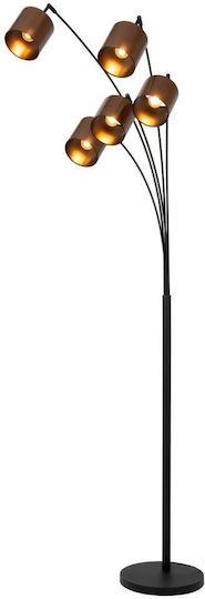 Lucide Lightning Rankos Floor Lamp with Socket for Bulb E14 Black