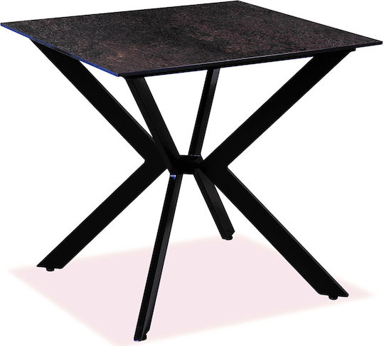 Masa pentru spații exterioare mici Aluminiu cu suprafață din lemn Gri 80x80x75buc