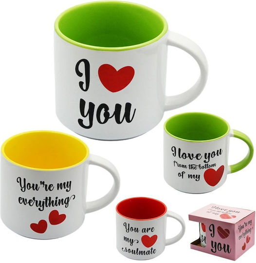 Set 4 Căni Albe de Valentine's Day