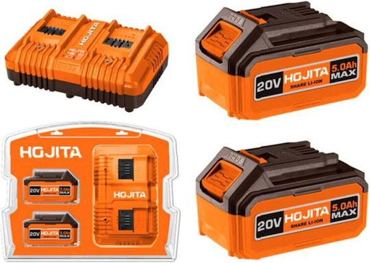 Hojita Set 2 Tool Batteries 20V Capacity 5Ah with Charger