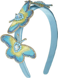 Blaues Haarband ''Schmetterlinge'' Hellblau Gel...