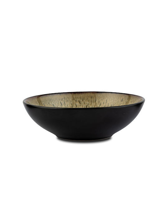 Nava Serving Bowl Round Ceramic Brown with Diameter 18cm