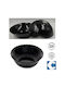 Galifas Glass Salad Bowl Black 23x7cm
