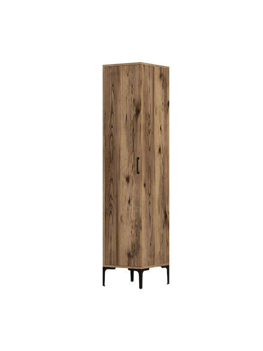 Single Door Wardrobe Kumsal Walnut 40x47.5x201.4cm