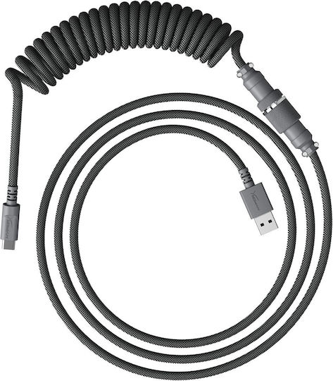 HyperX Spiral USB 2.0 Cable USB-C male - USB-A Γκρι 1m