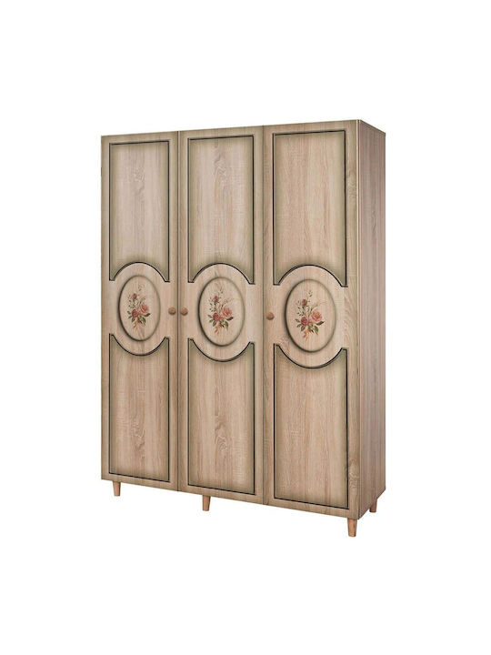 Triple Door Wardrobe Mode Multi 135x52x192cm