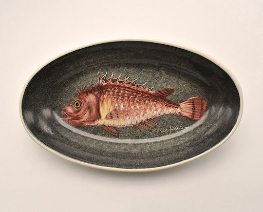 Platou Decorativ Rotundă Ceramică Neagră 1buc 23x23buc