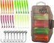 Kit Woblers Sandak Ripper Ropy X24 Hooks Jig X8 Box 33el