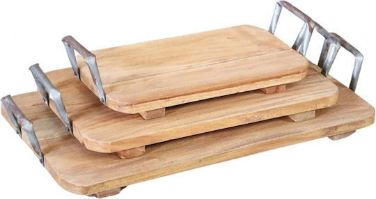 Комплект дървени подноси 3 броя Nextdeco M55xD31cm M44xD26cm M35xD20cm