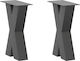 vidaXL Metallic Furniture Leg 2 Pieces Suitable for Table / Coffee Table / Office 28x43cm Charcoal
