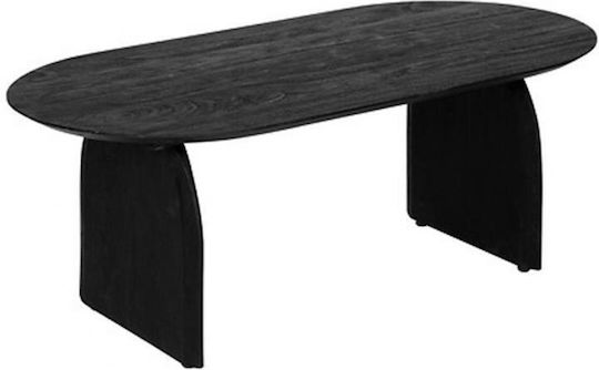 Atmosphera Oval Zentral Kaffeetisch aus Massivholz Schwarz M120xB60xH45cm