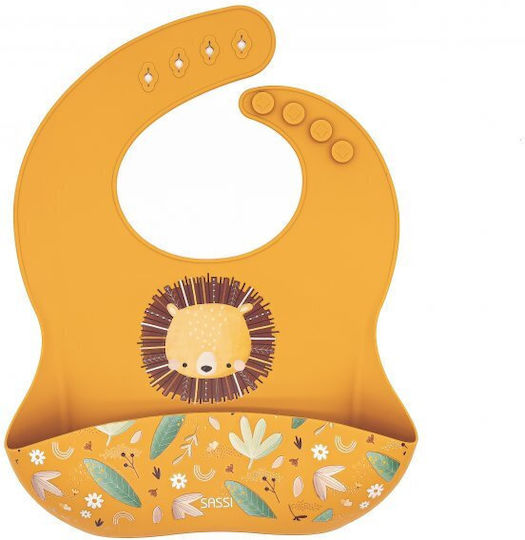 Sassi Junior Σαλιάρα Σιλικόνης με Τσέπη Πορτοκαλί για 6 m+