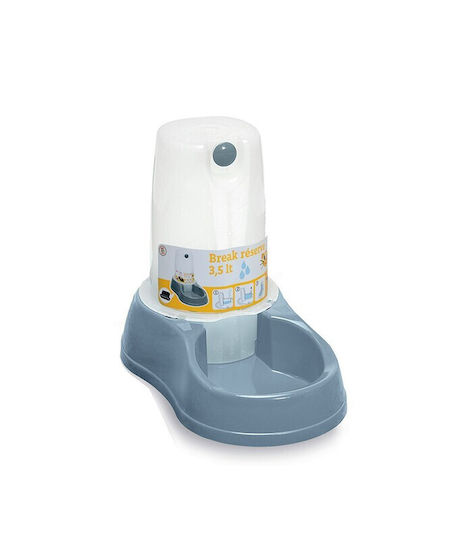 Stefanplast Break Automatic Plastic Bowl with Container Food & Water for Dog & Cat 3.5lt 30cm in Blue Color