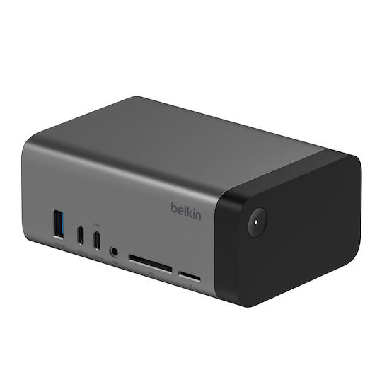 Belkin 11-in-1 Pro GaN Dock USB-C Docking Station with HDMI 4K PD Ethernet and Support for 3 Monitors Gray